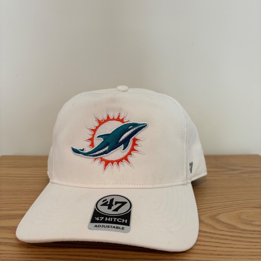 NWT Miami Dolphins 47 Brand Hitch RF Adjustable Snapback Hat White NFL